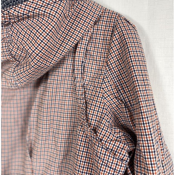 Roxy Hooded Jacket Juniors Size XL Plaid Full Zip Navy Blue Red Cinchable Tie - Picture 7 of 15